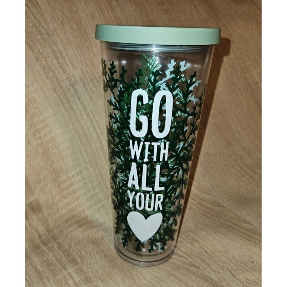 RARE Starbucks  2017 "Go With All Your Heart" VENTI TUMBLER 24oz No Straw